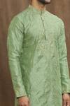 Shop_Arihant Rai Sinha_Green Silk Embroidery Swirl Kurta _Online_at_Aza_Fashions