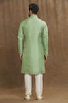 Shop_Arihant Rai Sinha_Green Silk Embroidery Swirl Kurta _at_Aza_Fashions