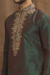 Shop_Arihant Rai Sinha_Green Art Banarasi Silk Embroidered Thread Two Tone Kurta With Churidar _Online_at_Aza_Fashions