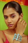 Buy_NakhreWaali_Blue Metal Elements Handcrafted Multi Band Cuff_at_Aza_Fashions