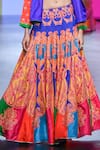 Buy_Swati Vijaivargie_Multi Color Silk Printed Paisley Scoop Gulal Kali Lehenga Set  _Online_at_Aza_Fashions