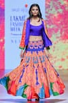 Shop_Swati Vijaivargie_Multi Color Silk Printed Paisley Scoop Gulal Kali Lehenga Set  _Online_at_Aza_Fashions