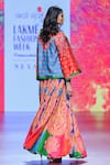 Swati Vijaivargie_Multi Color Silk Printed Paisley Scoop Gulal Kali Lehenga Set  _at_Aza_Fashions