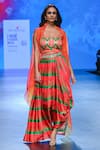 Buy_Swati Vijaivargie_Red Cape Double Layer Silk Organza Embroidered Gulal Dhoti Set _at_Aza_Fashions