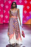 Shop_Swati Vijaivargie_Multi Color Silk Printed Scoop Geometric Maxi Dress  _Online_at_Aza_Fashions