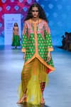 Buy_Swati Vijaivargie_Emerald Green Jacket Silk Printed And Karishma Dhoti Pant Set _at_Aza_Fashions