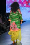 Shop_Swati Vijaivargie_Emerald Green Jacket Silk Printed And Karishma Dhoti Pant Set _at_Aza_Fashions