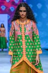 Swati Vijaivargie_Emerald Green Jacket Silk Printed And Karishma Dhoti Pant Set _Online_at_Aza_Fashions