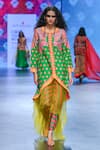 Buy_Swati Vijaivargie_Emerald Green Jacket Silk Printed And Karishma Dhoti Pant Set _Online_at_Aza_Fashions