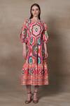 Buy_RANNA GILL_Multi Color Linen Viscose Printed Kaleidoscopic Ogee Selena Dress _at_Aza_Fashions