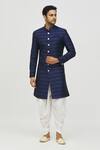 Buy Arihant Rai Sinha Blue Jacquard, Polyester, Viscose Zari Embroidered Kurta And Pant Set at Aza Fashions Buy_Arihant Rai Sinha_Blue Jacquard, Polyester, Viscose Zari Embroidered Kurta And Pant Set_at_Aza_Fashions