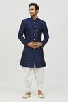 Buy Arihant Rai Sinha Blue Jacquard, Polyester, Viscose Zari Embroidered Kurta And Pant Set Online at Aza Fashions Buy_Arihant Rai Sinha_Blue Jacquard, Polyester, Viscose Zari Embroidered Kurta And Pant Set_Online_at_Aza_Fashions