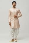 Buy_Aryavir Malhotra_Pink Kurta Jacquard Woven Geometric Set _at_Aza_Fashions