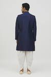 Shop_Arihant Rai Sinha_Blue Silk, Polyester, Viscose Solid Full Sleeve Kurta Set _at_Aza_Fashions