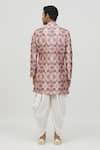 Shop_Arihant Rai Sinha_Peach Silk, Polyester, Viscose Sequins, Embroidery Botanical Print Kurta Set _at_Aza_Fashions