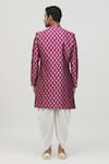 Shop_Arihant Rai Sinha_Purple Jacquard, Polyester, Viscose Lotus Woven Kurta Set _at_Aza_Fashions