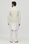 Shop_Arihant Rai Sinha_Cream Rayon Sequins, Embroidery Floral Striped Thread Bundi _at_Aza_Fashions