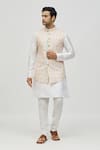 Buy_Arihant Rai Sinha_Cream Rayon Sequins, Embroidery Thread And Bundi _at_Aza_Fashions