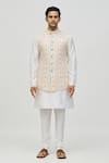 Arihant Rai Sinha_Cream Rayon Sequins, Embroidery Thread And Bundi _Online_at_Aza_Fashions