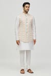 Buy_Arihant Rai Sinha_Cream Rayon Sequins, Embroidery Thread And Bundi _Online_at_Aza_Fashions