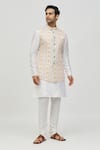 Shop_Arihant Rai Sinha_Cream Rayon Sequins, Embroidery Thread And Bundi _Online_at_Aza_Fashions