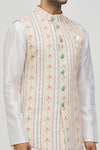 Arihant Rai Sinha_Cream Rayon Sequins, Embroidery Thread And Bundi _at_Aza_Fashions