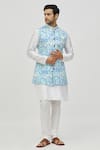 Shop_Arihant Rai Sinha_Blue Rayon Sequins, Embroidery Floral Vine Pattern Bundi _Online_at_Aza_Fashions