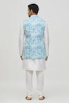 Shop_Arihant Rai Sinha_Blue Rayon Sequins, Embroidery Floral Vine Pattern Bundi _at_Aza_Fashions