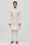 Buy_Arihant Rai Sinha_Cream Bundi Rayon Embroidered Floral Pattern And Kurta Set_Online_at_Aza_Fashions