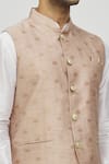 Arihant Rai Sinha_Brown Bundi Jacquard Woven Geometric And Kurta Set _at_Aza_Fashions