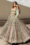 Jigar & Nikita_Emerald Green Lehenga And Blouse Pure Raw Silk Embroidery Bridal Set  _Online_at_Aza_Fashions