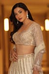 Jigar & Nikita_Off White Habutai Silk Embroidery Gold Work Bridal Lehenga Set  _at_Aza_Fashions