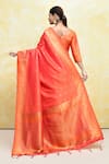 Shop_Samyukta Singhania_Orange Silk Woven Round Handloom Saree With Blouse _at_Aza_Fashions