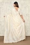 Shop_Samyukta Singhania_Cream Modal Poly Viscose Woven Round Handloom Saree With Blouse _at_Aza_Fashions