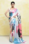 Buy_Nazaakat by Samara Singh_Multi Color Crepe Printed Abstract Round Floral Saree With Blouse_at_Aza_Fashions