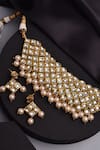 SWABHIMANN_Gold Plated Kundan Work Choker Necklace Set _Online_at_Aza_Fashions