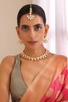 Buy_SWABHIMANN_Gold Plated Crystals Kundans Embellished Choker Necklace Set _at_Aza_Fashions