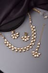 Shop_SWABHIMANN_Gold Plated Crystals Kundans Embellished Choker Necklace Set _at_Aza_Fashions