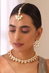 Buy_SWABHIMANN_Gold Plated Crystals Kundans Embellished Choker Necklace Set _Online_at_Aza_Fashions