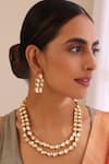 Shop_Swabhimann_Gold Plated Diamonds, Stones Kundan Embellished Layered Necklace Set _Online_at_Aza_Fashions