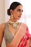 Buy_Swabhimann_Green Stones Work Choker Necklace Set _at_Aza_Fashions