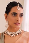 Buy Swabhimann Grey Stones, Diamonds Polkis Embellished Choker Necklace Set at Aza Fashions Buy_Swabhimann_Grey Stones, Diamonds Polkis Embellished Choker Necklace Set _at_Aza_Fashions