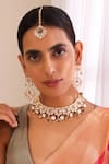 Shop Swabhimann Grey Stones, Diamonds Polkis Embellished Choker Necklace Set Online at Aza Fashions Shop_Swabhimann_Grey Stones, Diamonds Polkis Embellished Choker Necklace Set _Online_at_Aza_Fashions