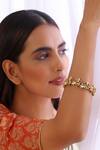 Buy_SWABHIMANN_Gold Plated Carved Temple Motif Kada _at_Aza_Fashions