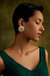 Buy_Tarun Tahiliani_Gold Plated Zircons Floral Embellished Jadau Studs _at_Aza_Fashions