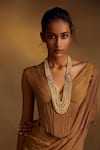 Buy_Tarun Tahiliani_Gold Plated Swarovski Pearls Embellished Necklace _at_Aza_Fashions