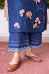 Shop_Vaayu_Blue Muslin Cotton Embroidery Floral Applique Round Kurta Pant Set _Online_at_Aza_Fashions