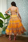 Shop_Papa Don't Preach_Yellow Raw Silk Embellished Glass Stones Bumblebee Lehenga And Blouse Set _at_Aza_Fashions