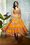 Buy_Papa Don't Preach_Yellow Raw Silk Embellished Glass Stones Bumblebee Lehenga And Blouse Set _Online_at_Aza_Fashions