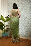 Shop_Papa Don't Preach_Green Georgette Embellished Sequins Perfect Times Pre-stitched Saree With Blouse _at_Aza_Fashions